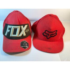 Fox Racing Cap Hat Snapback Mens Lot of 2 READ STAINS WEAR